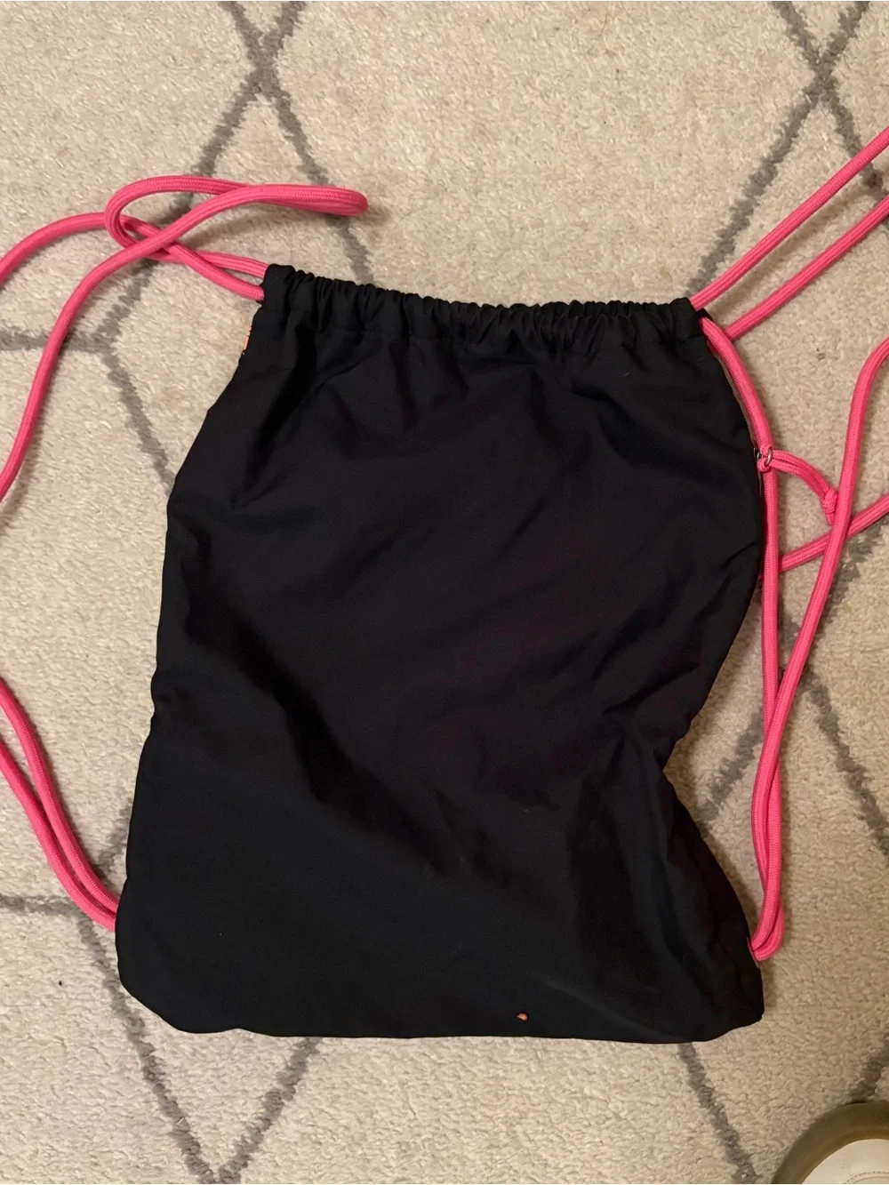 Nike Black Drawstring Gym Bag with Pink/Orange Logo